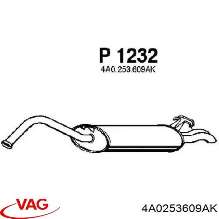 Выхлоп задний VAG 4A0253609AK цена, от 44.07 USD