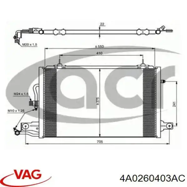 4A0260403AC VAG радиатор кондиционера