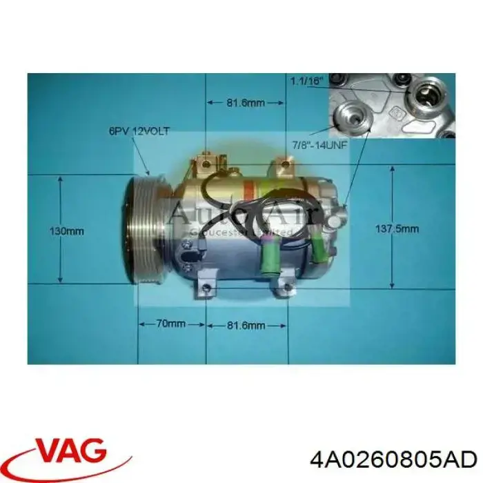 4A0260805AD VAG компрессор кондиционера