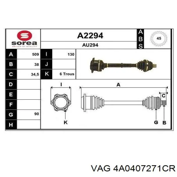 4A0407271CR VAG 