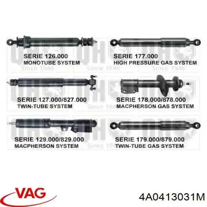 Амортизатор передний 4A0413031M VAG