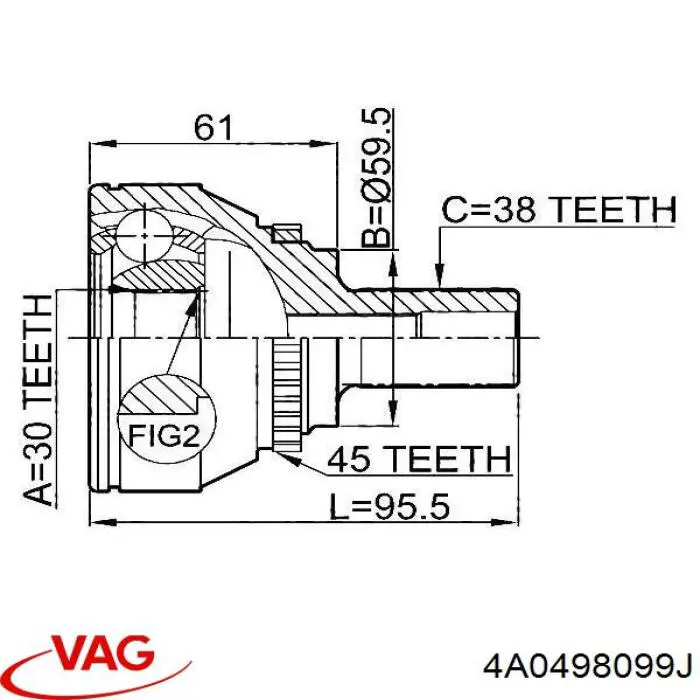 4A0498099J VAG Наружная граната