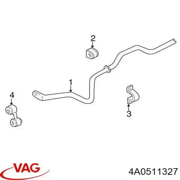 Купить 4A0511327 VAG Втулка заднего стабилизатора