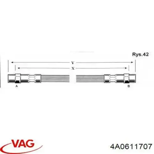 4A0611707 VAG Гибкая тормозная трубка передняя