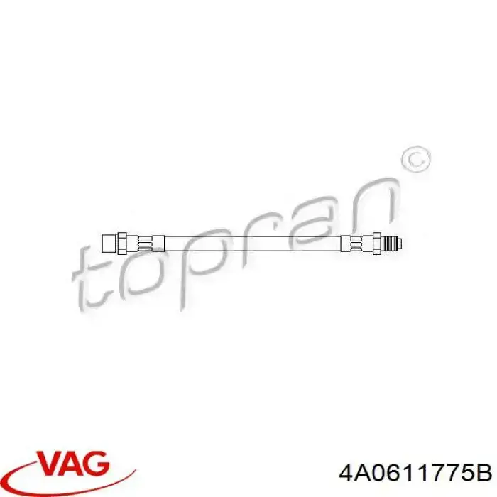 Купить 4A0611775B VAG Задний тормозной шланг
