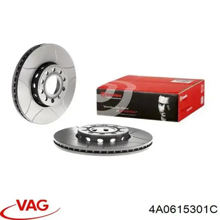 Disco do freio dianteiro 4A0615301C VAG