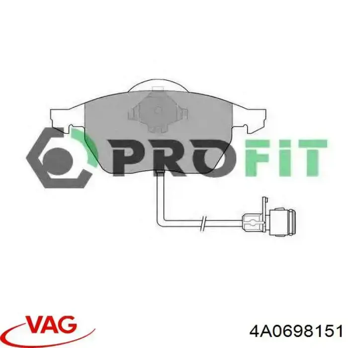 Передние тормозные колодки 4A0698151 VAG