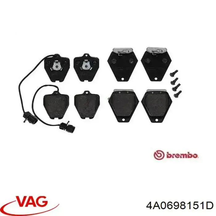 Передние тормозные колодки 4A0698151D VAG