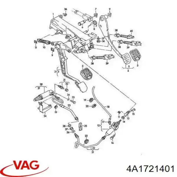 Циліндр зчеплення, головний 4A1721401 VAG/Audi