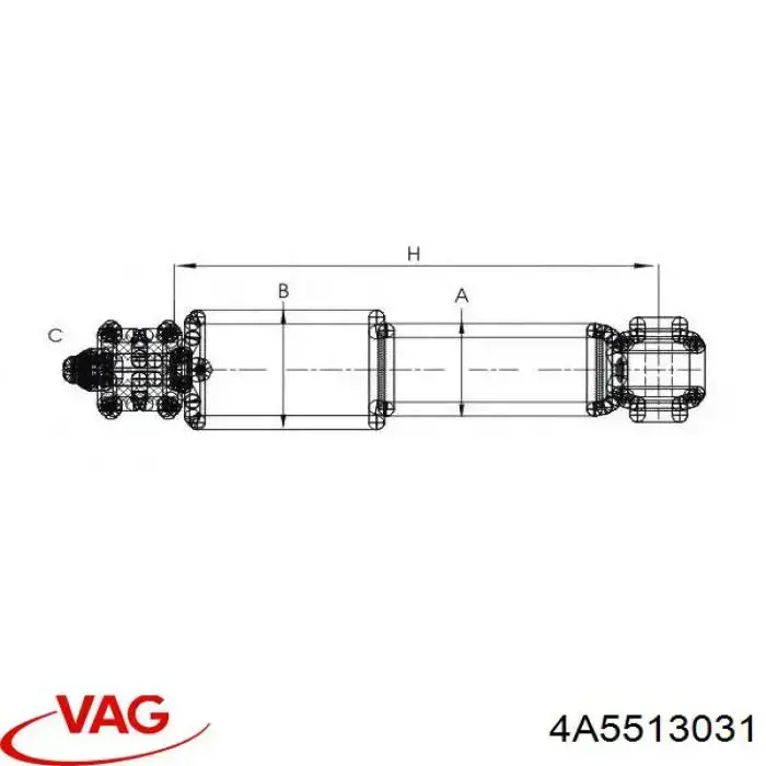 Стойка амортизатора задняя VAG 4A5513031 цена, от 63.42 USD