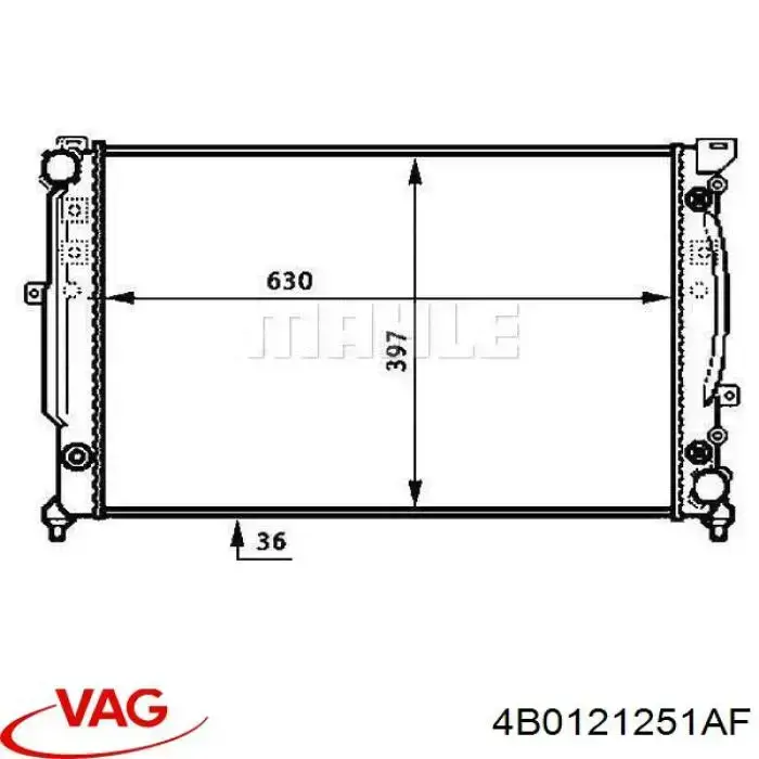 Купить 4B0121251AF VAG Радиатор водяной