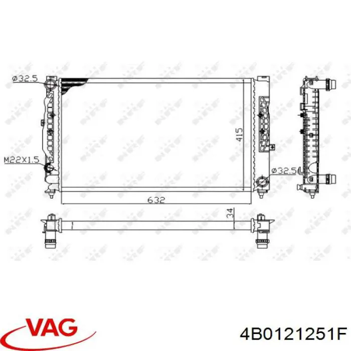 Радиатор 4B0121251F VAG