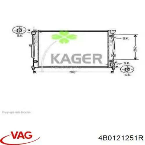 4B0121251R VAG радиатор