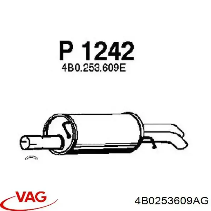 Купить 4B0253609AG VAG Глушитель задний