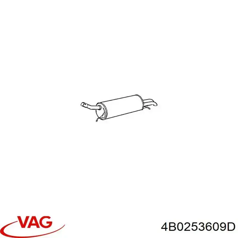4B0253609D VAG глушитель, задняя часть