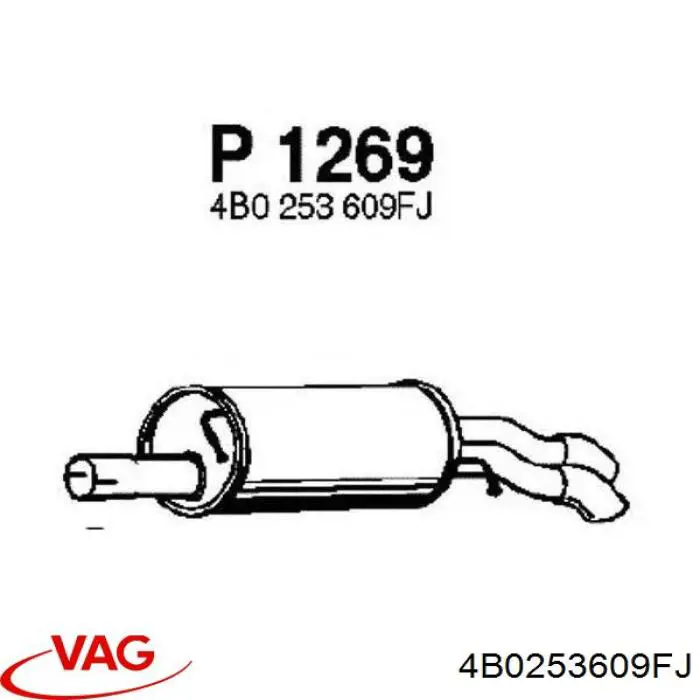 Выхлоп задний VAG 4B0253609FJ цена, от 345.80 USD