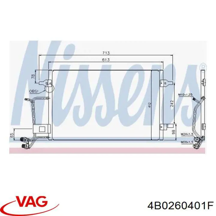 Радиатор кондиционера 4B0260401F VAG
