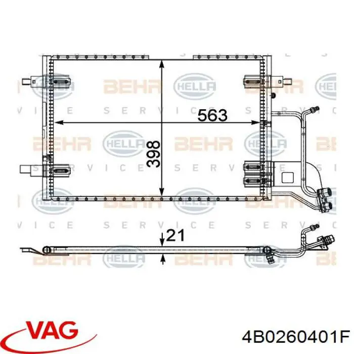 Конденсатор кондиционера VAG 4B0260401F цена, от 71.88 USD