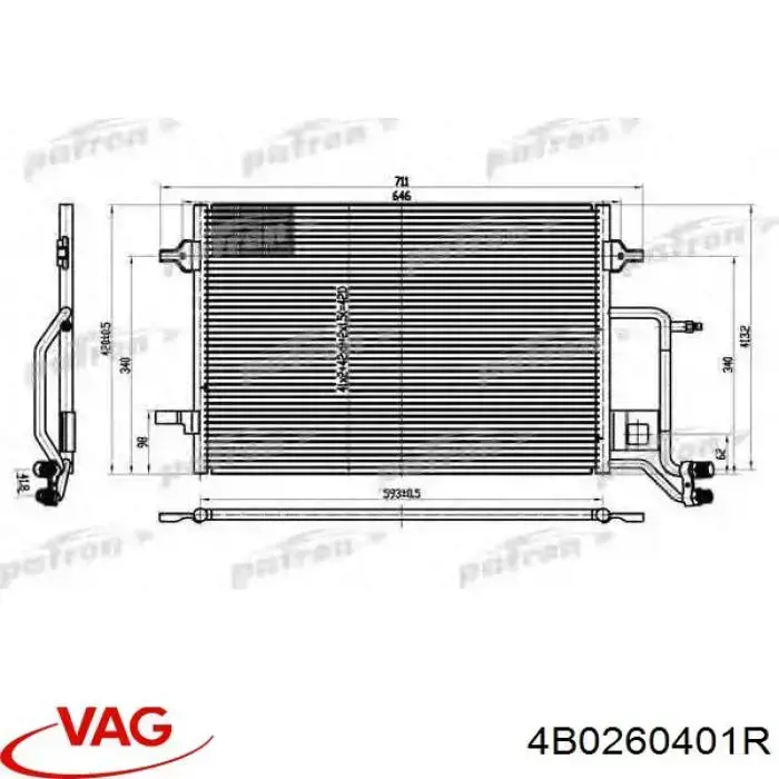 Конденсатор кондиционера VAG 4B0260401R цена, от 86.48 USD