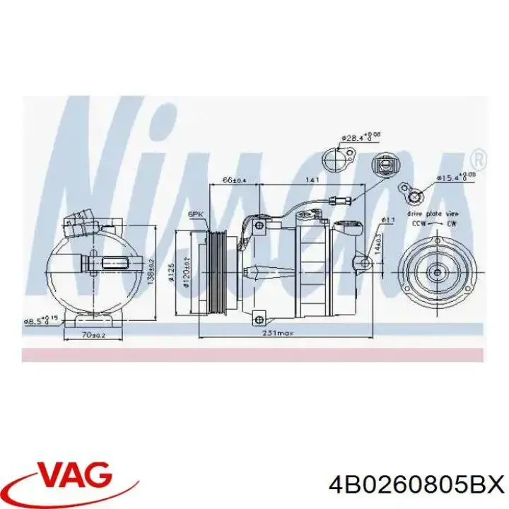 Компрессор кондиционера 4B0260805BX VAG