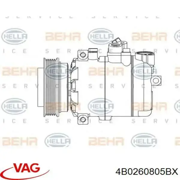 Компрессор системы кондиционирования VAG 4B0260805BX цена, от 185.76 USD