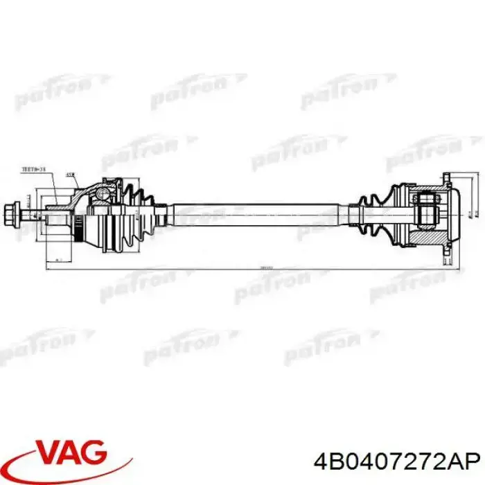 Привод передний правый VAG 4B0407272AP цена, от 31.67 USD