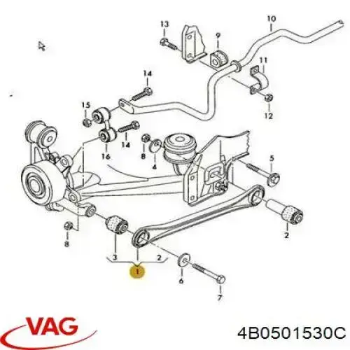 Рычаг задней подвески поперечный VAG 4B0501530C цена, от 12.84 USD