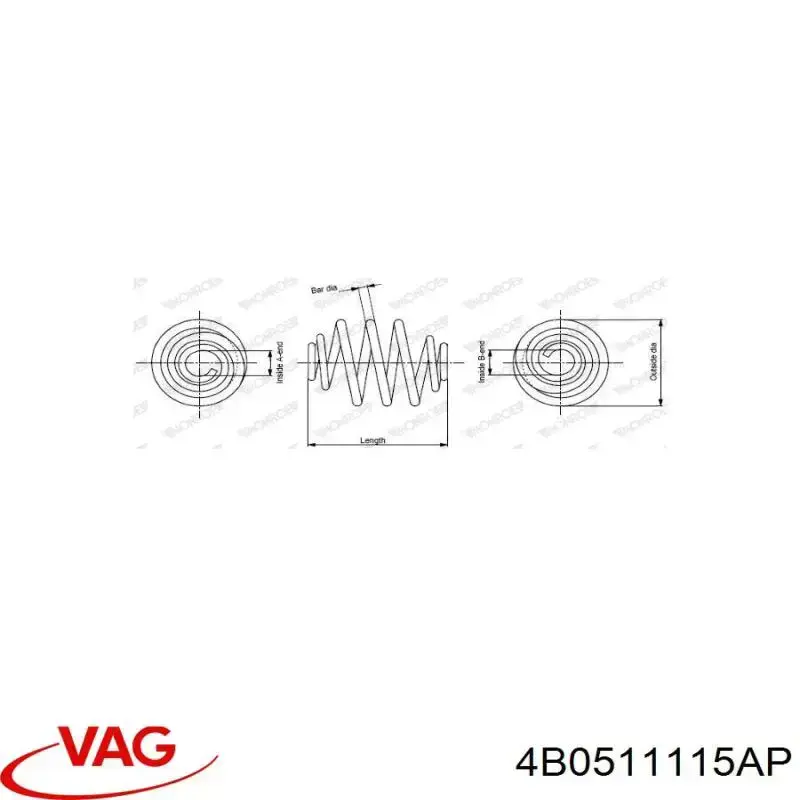 Купить 4B0511115AP VAG Пружина подвески