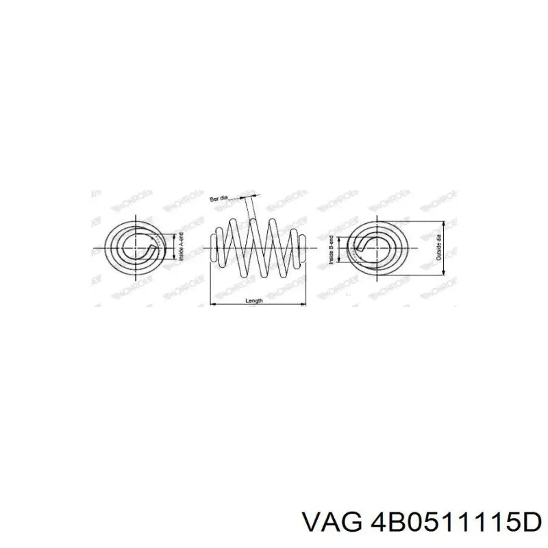 Задняя пружина 4B0511115D VAG