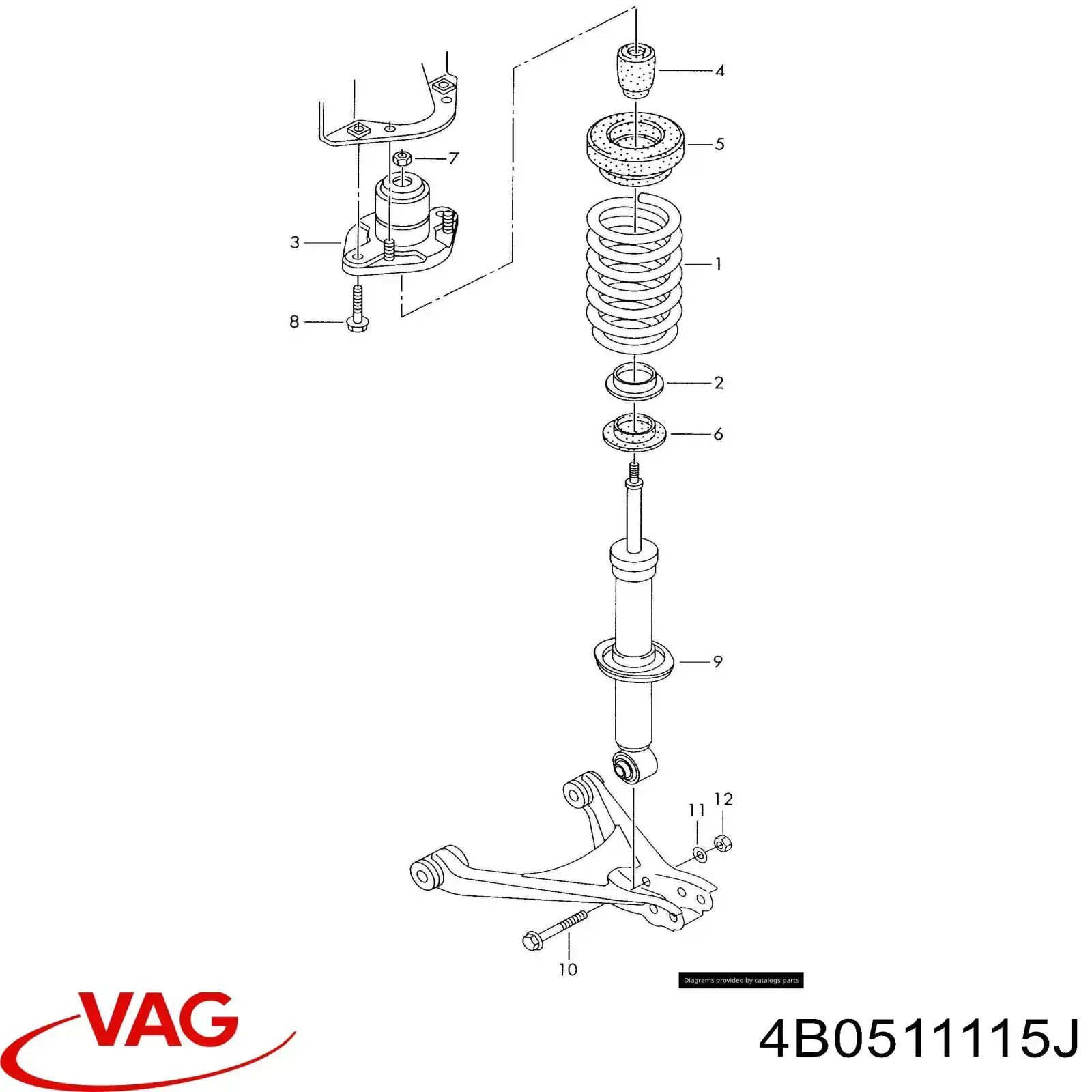 Купить 4B0511115J VAG Пружина подвески