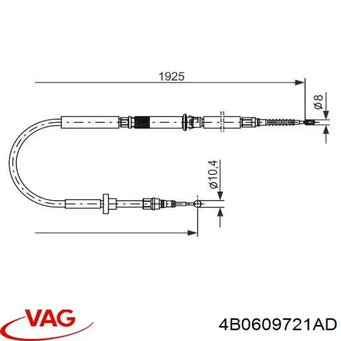 Задний трос ручника VAG 4B0609721AD цена, от 24.06 USD