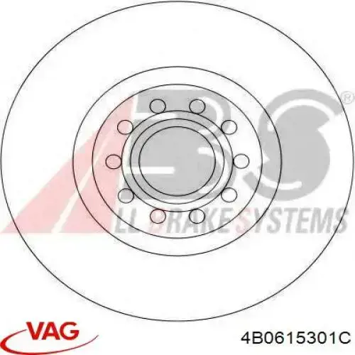 4B0615301C VAG Диск тормозной передний
