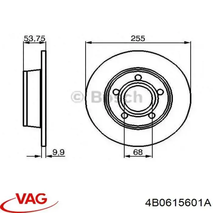 Тормозные диски 4B0615601A VAG