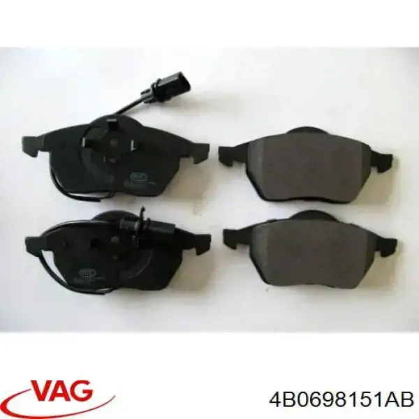 Передние тормозные колодки 4B0698151AB VAG