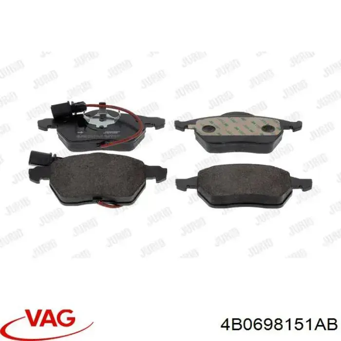 Купить 4B0698151AB VAG Колодки тормозные