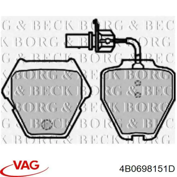 4B0698151D VAG Колодки передние