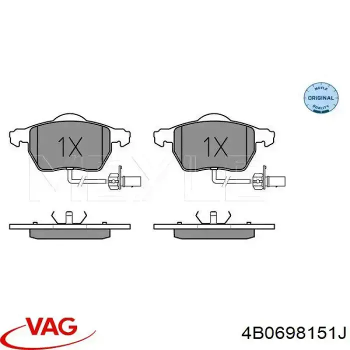 4B0698151J VAG Колодки передние