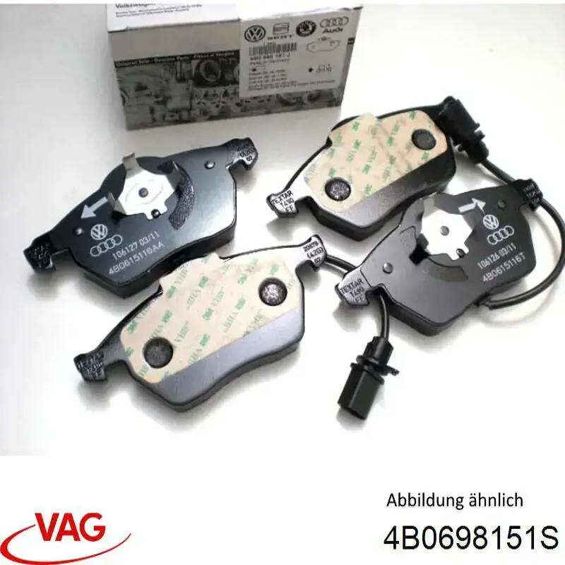 Передние тормозные колодки 4B0698151S VAG