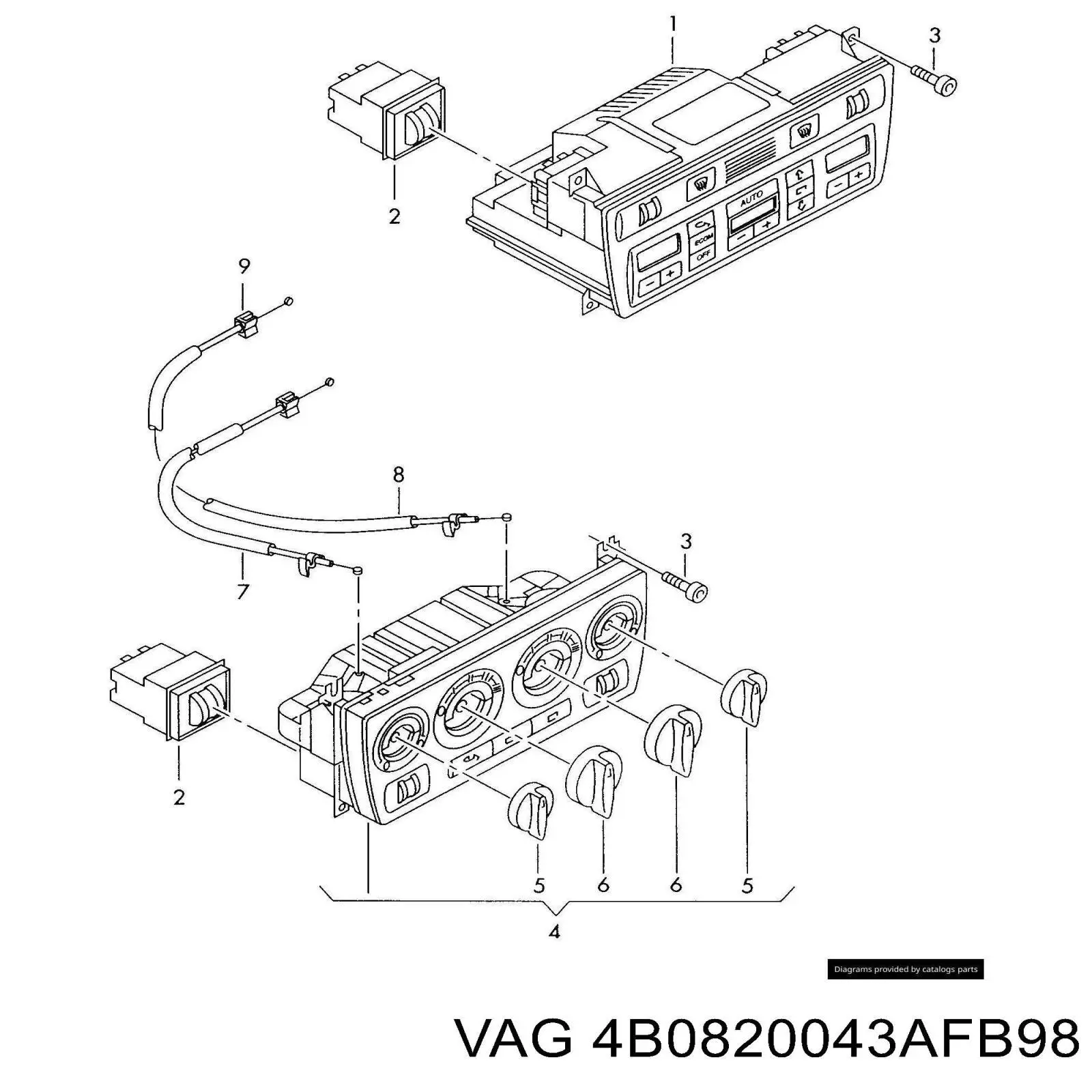 Купить 4B0820043AF VAG Блок управления печкой