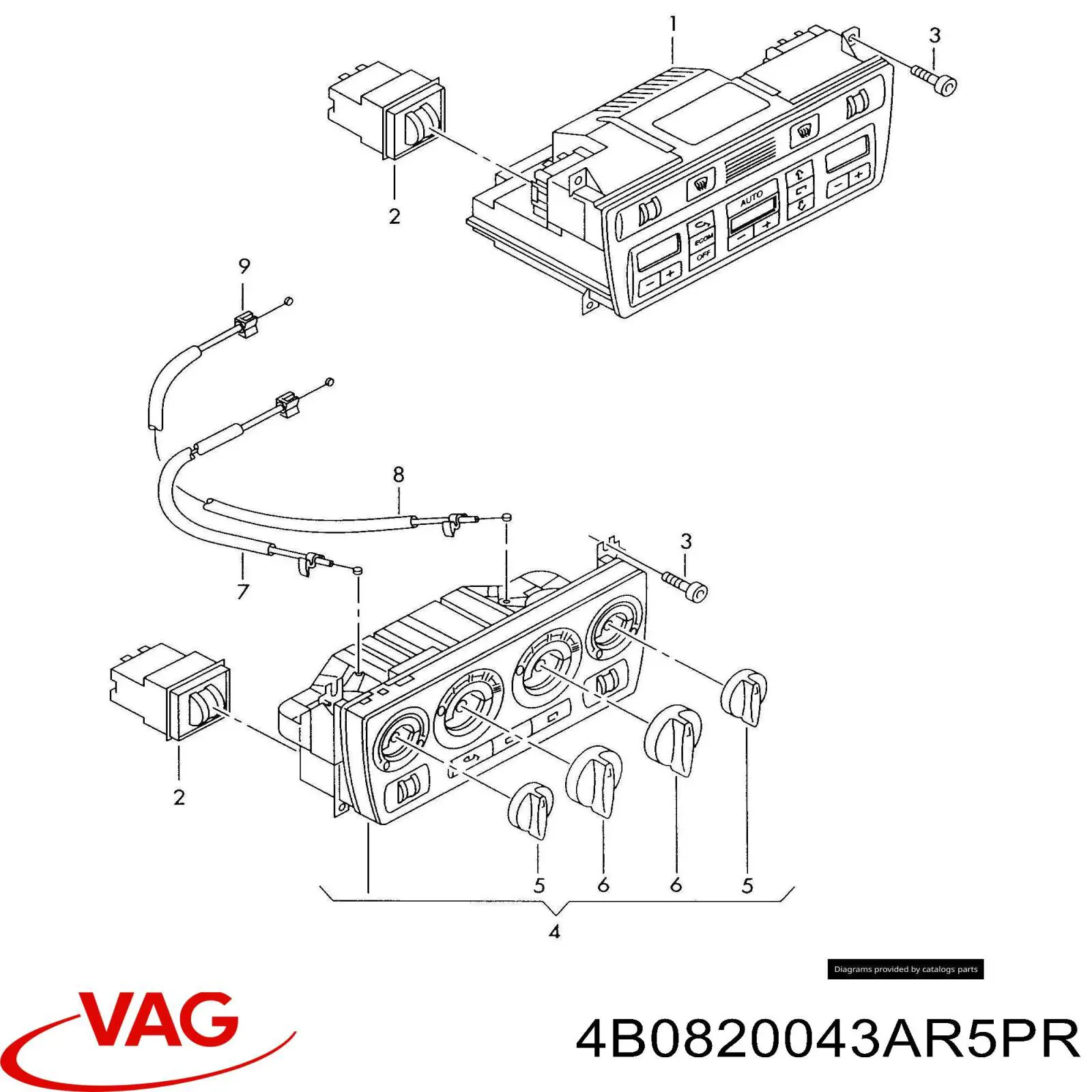 Купить 4B0820043AD5PR VAG Блок управления печкой