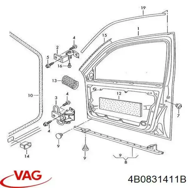 Шарнир передней левой двери VAG 4B0831411B