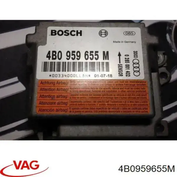 Модуль-процессор управления подушкой безопасности (ЭБУ AIRBAG) VAG 4B0959655M цена, от 6.29 USD