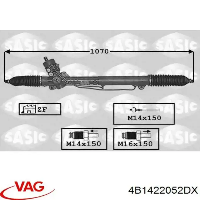 Рулевая рейка 4B1422052DX VAG