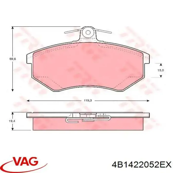 Рейка рулевая VAG 4B1422052EX
