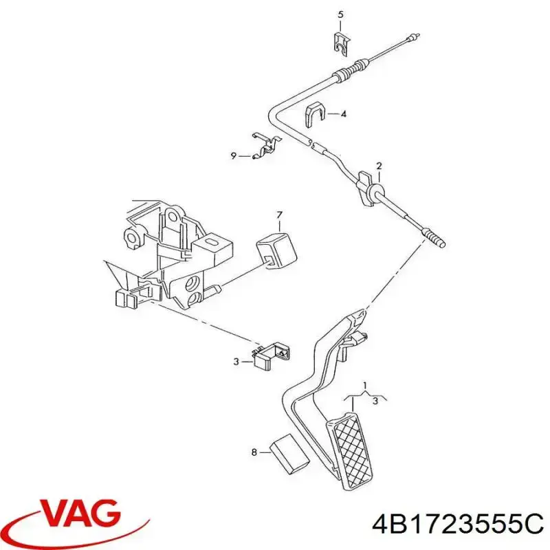 Трос газа 4B1723555C VAG