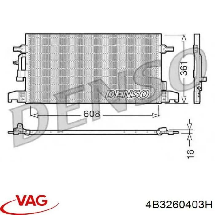 4B3260403H VAG радиатор кондиционера