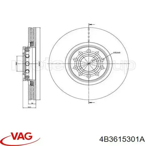 Купить 4B3615301A VAG Ротор тормозной