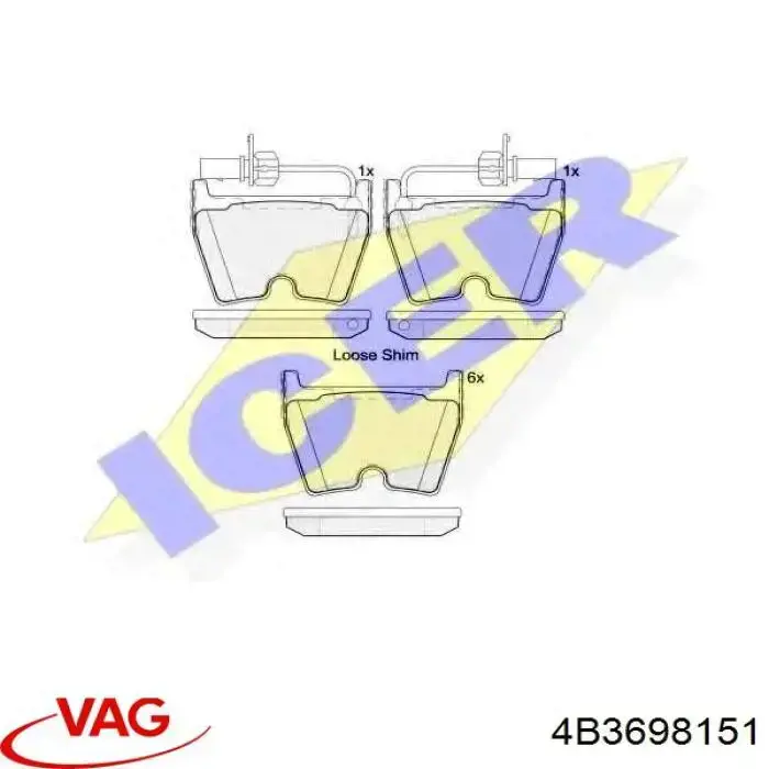 Тормозные колодки VAG 4B3698151