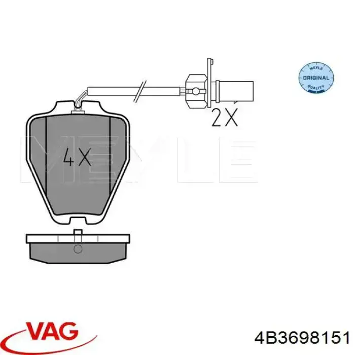 4B3698151 VAG Колодки передние