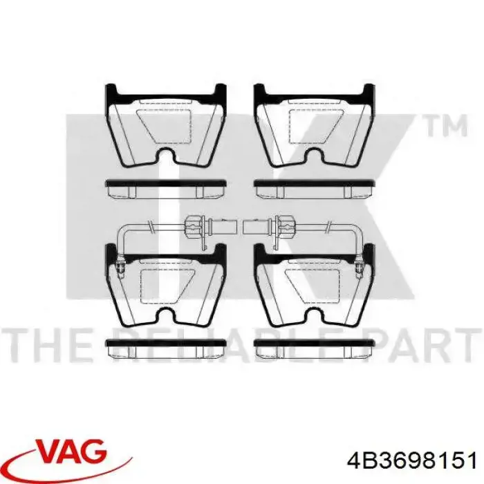 Колодки VAG 4B3698151 цена, от 42.52 USD